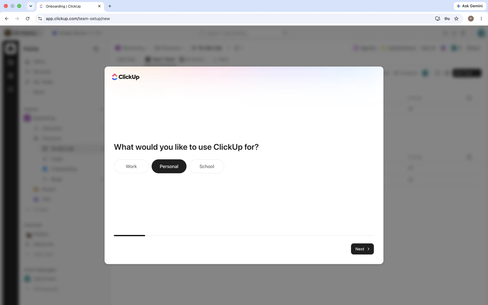 Wizard: mau pakai ClickUp untuk apa