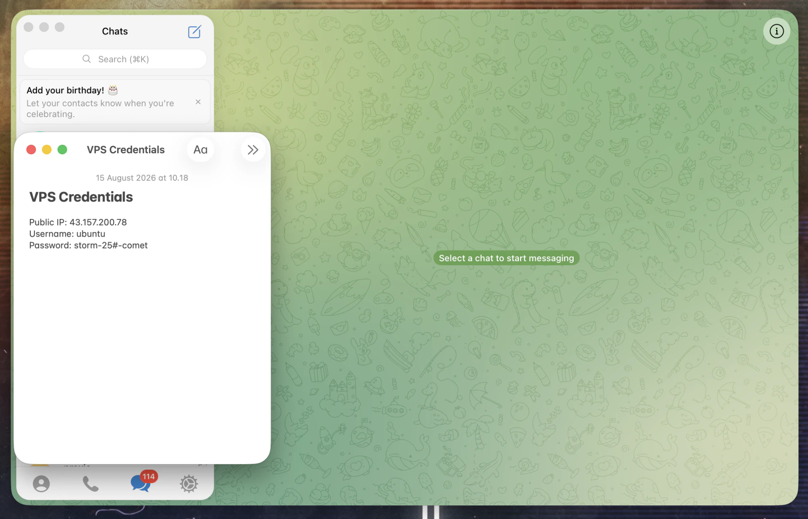 Pastikan Telegram sudah login di laptop